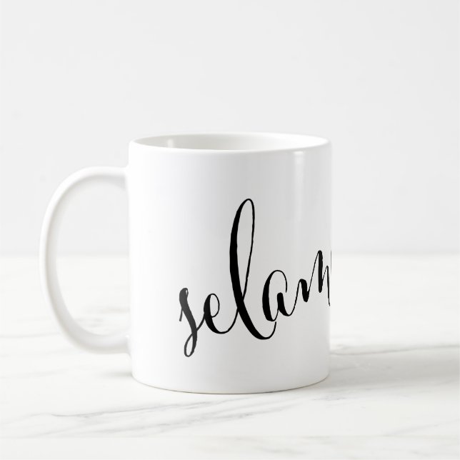 Taza De Café selamat pagi Buenos días Mug indonesia (Izquierda)