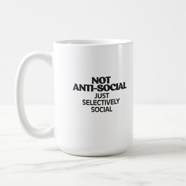 Taza De Café Selectively Social Statement Typography Design (Izquierda)