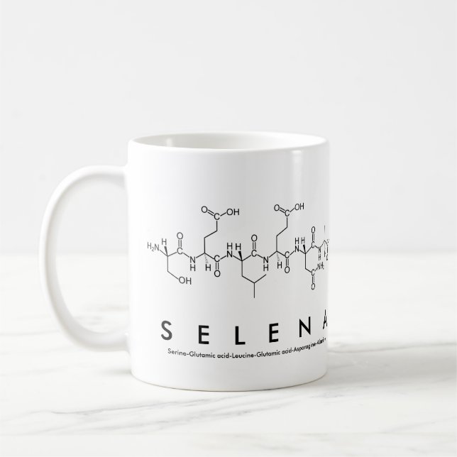 Taza De Café Selena peptide name mug (Izquierda)