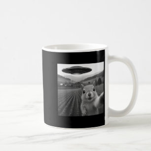 Taza De Café Selfie de ardilla con ovni alienígena regalos dive
