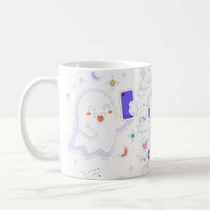 Taza De Café Selfie de Fantasma Divertido Arte de Halloween Mod