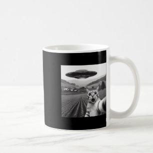 Taza De Café Selfie De Gato Con Alien Ufo Graciosos Regalos De