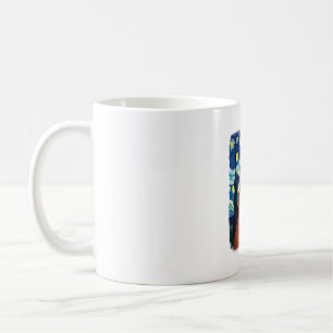 Taza De Café Selfie de gato naranja  Gato de la noche estrellad