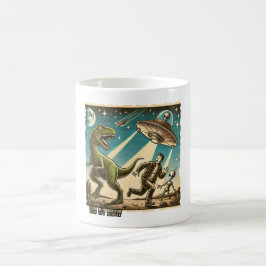Taza De Café Selfie de OVNI Dino: Pánico de la Vintage (Mug, Te