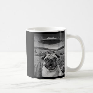 Taza De Café Selfie De Pug Con Alien Ufo Gracioso Regalos De Pu