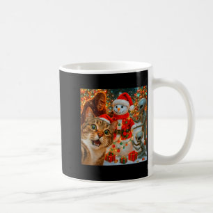 Taza De Café Selfie divertida de gato de Navidad con Bigfoot Al