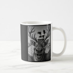 Taza De Café Selfie divertida de reno Santa niños niñas Navidad