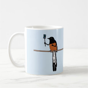 Taza De Café Selfie hawaiano de aves shama