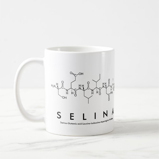 Taza De Café Selina péptido nombre mug (Izquierda)