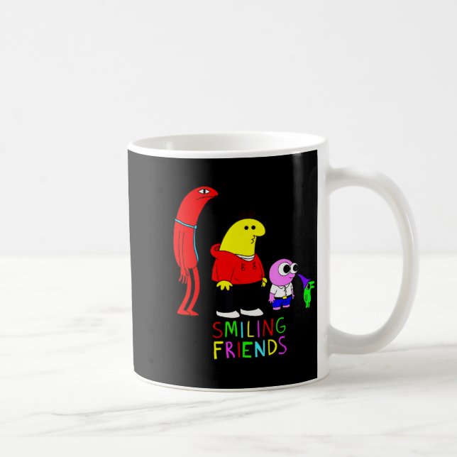 Taza De Café Selling Smiling Friends All Smiling Illustration  (Derecha)