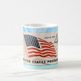 Taza De Café Sello americano del vintage del Día de la