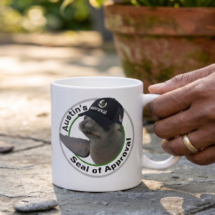 Taza De Café Sello Certificado de Aprobación Nombre Personali