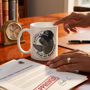 Taza De Café Sello Certificado de Aprobación   Sello Personaliz