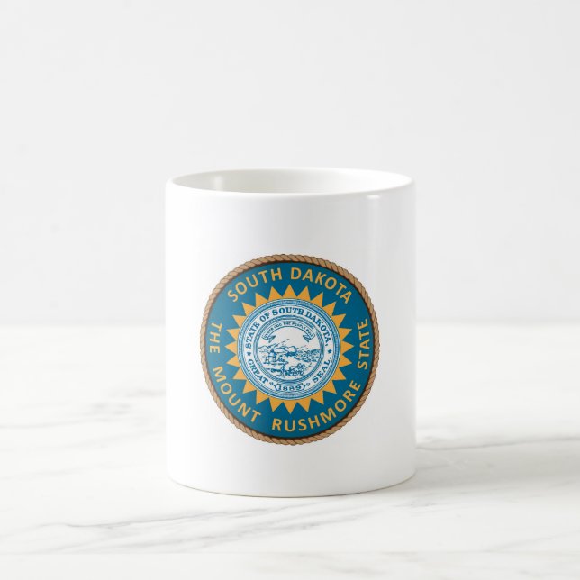 Taza De Café Sello de Bandera de Dakota del Sur (Centro)