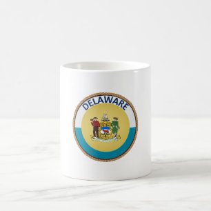 Taza De Café Sello de bandera de Delaware
