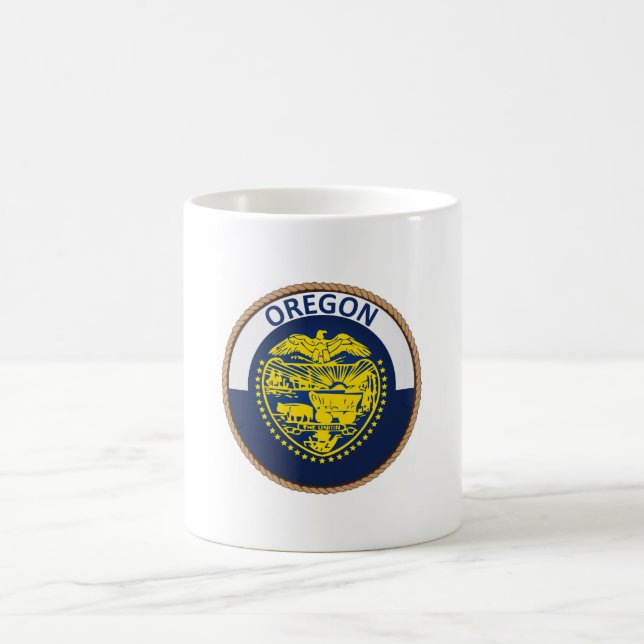 Taza De Café Sello de bandera de Oregón (Centro)