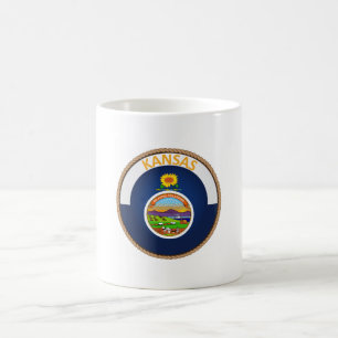 Taza De Café Sello de Bandera del Estado de Kansas