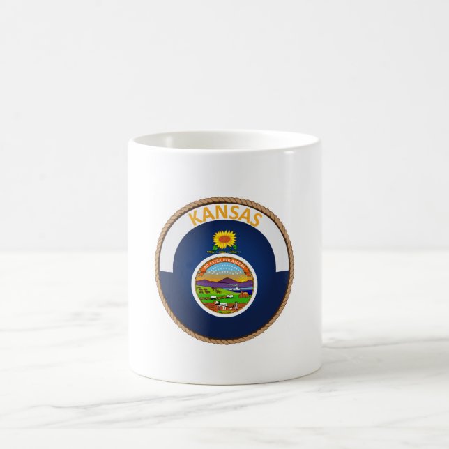 Taza De Café Sello de Bandera del Estado de Kansas (Centro)