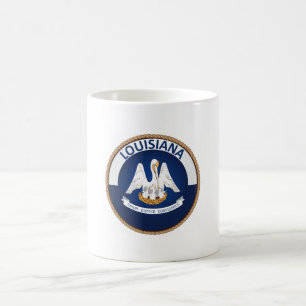 Taza De Café Sello de bandera del estado de Luisiana