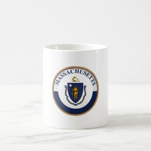 Taza De Café Sello de bandera del estado de Massachusetts