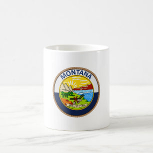 Taza De Café Sello de bandera del estado de Montana