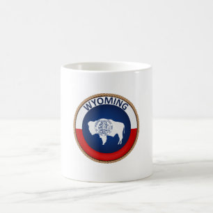 Taza De Café Sello de bandera Wyoming