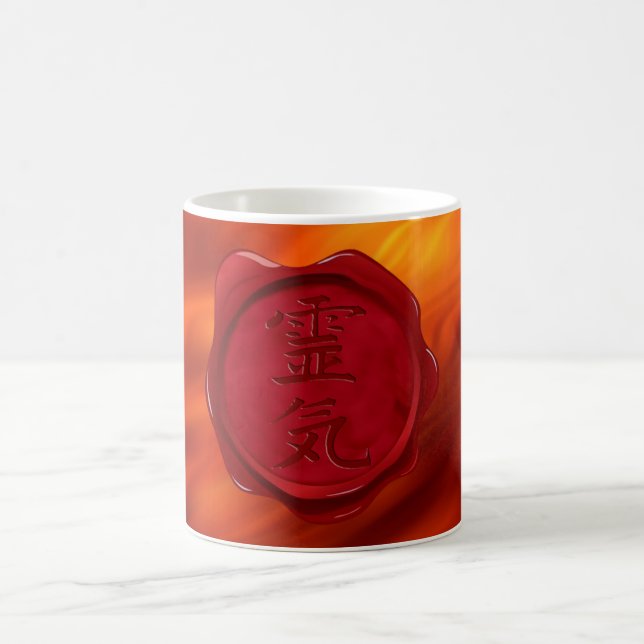 Taza De Café sello de cera - REIKI | ondas rojas de fuego (Centro)