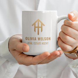 Taza De Café Sello de elegante logotipo de la casa agente inmob