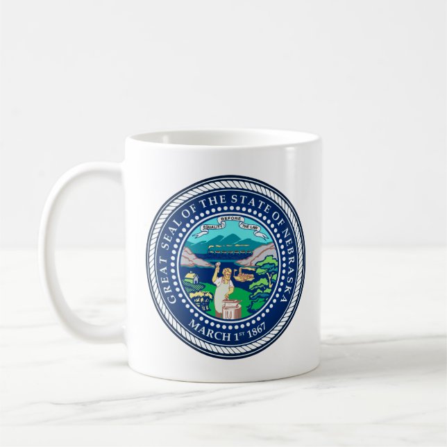 Taza De Café Sello de Estado de Nebraska (Izquierda)