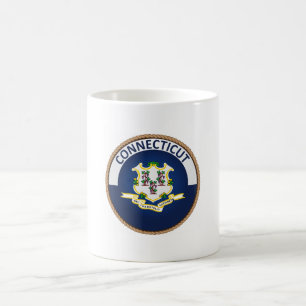 Taza De Café Sello de la bandera de Connecticut