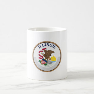 Taza De Café Sello de la bandera de Illinois