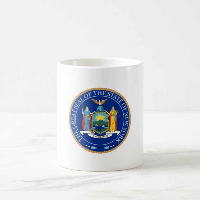 Taza De Café Sello de la bandera de Nueva York (Centro)