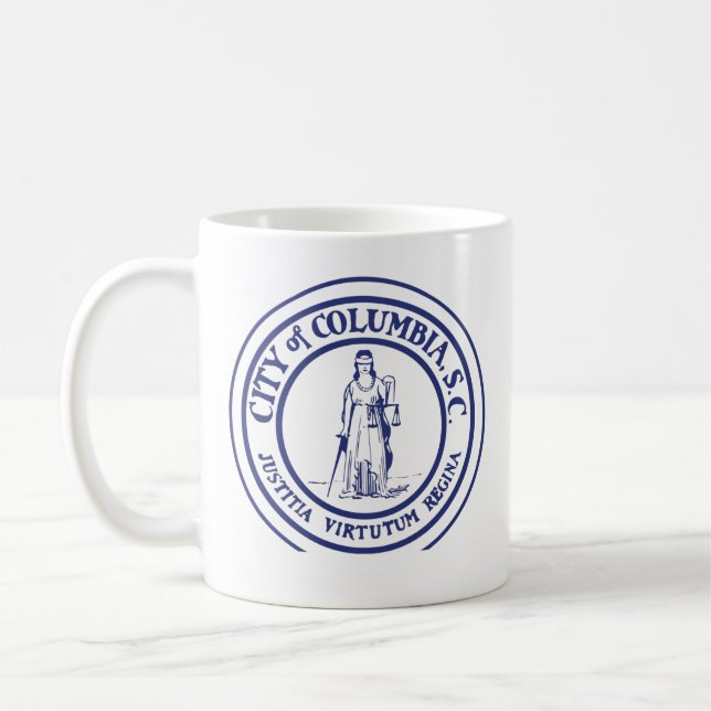 Taza De Café Sello de la ciudad - Columbia, Carolina del Sur (Izquierda)