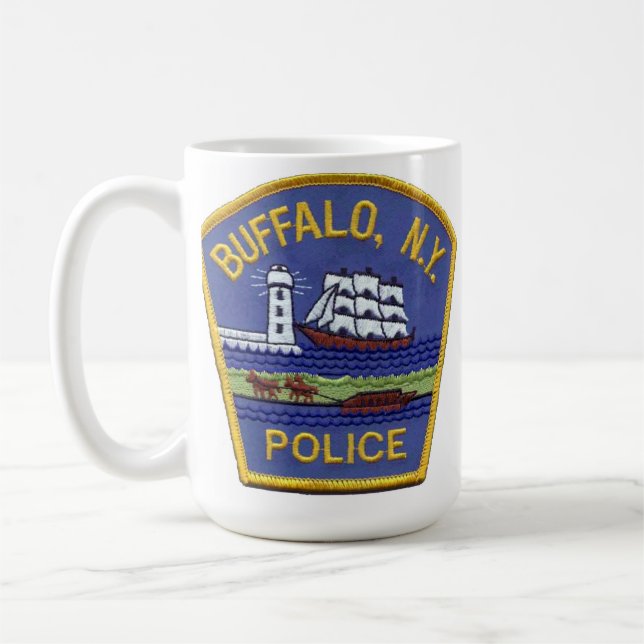 Taza De Café Sello de la ciudad de Búfalo - Policía de Búfalo (Izquierda)