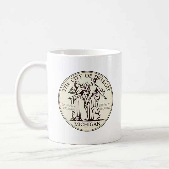 Taza De Café Sello de la ciudad de Detroit (Izquierda)