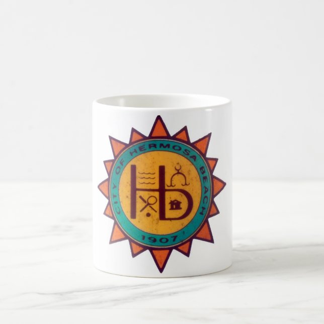 Taza De Café Sello de la playa de Hermosa (Centro)