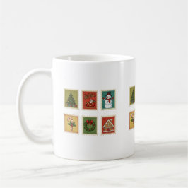 Taza De Café Sello de Navidad de época