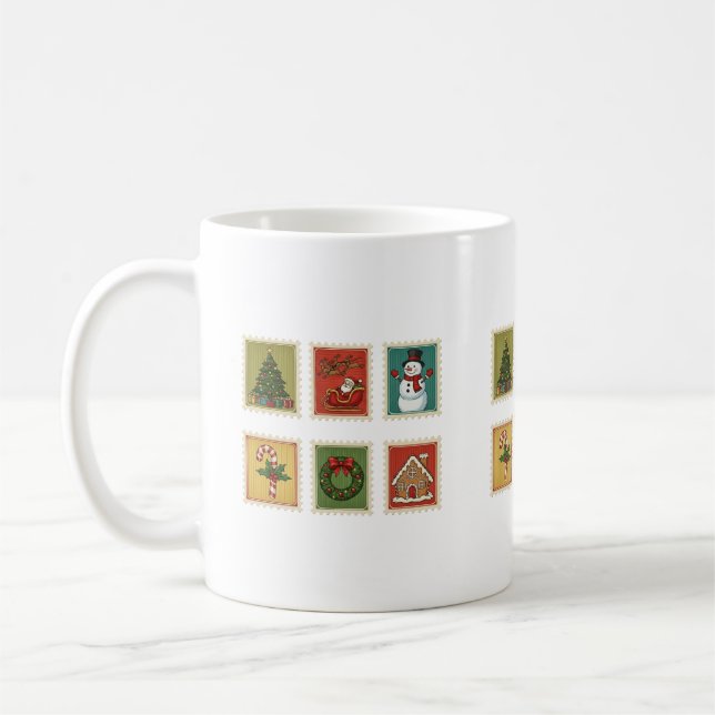 Taza De Café Sello de Navidad de época (Izquierda)