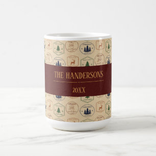 Taza De Café Sello de Navidad de estilo vintage