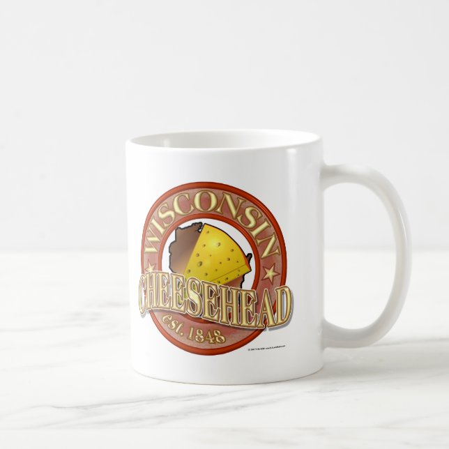 Taza De Café Sello de Wisconsin Cheesehead (Derecha)