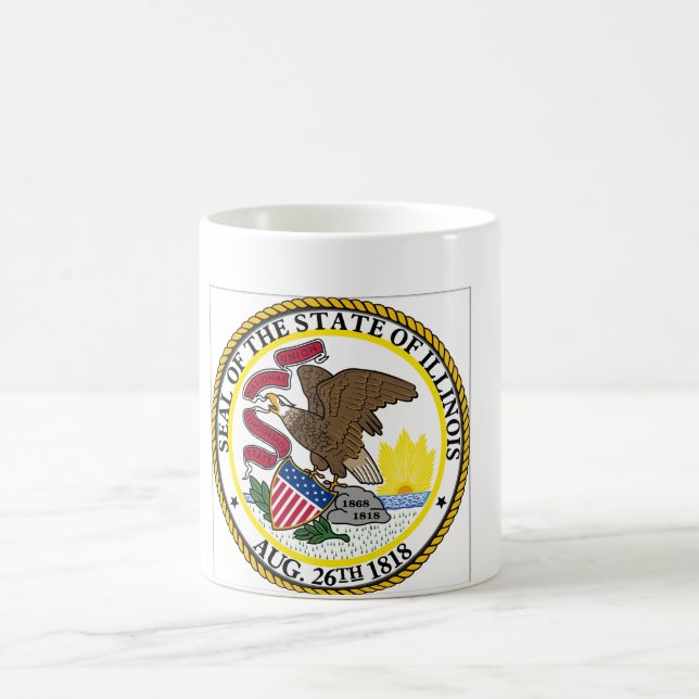 Taza De Café Sello del estado de Illinois (Centro)
