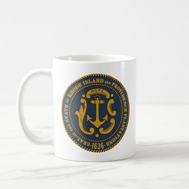 Taza De Café Sello del Estado de Rhode Island (Izquierda)