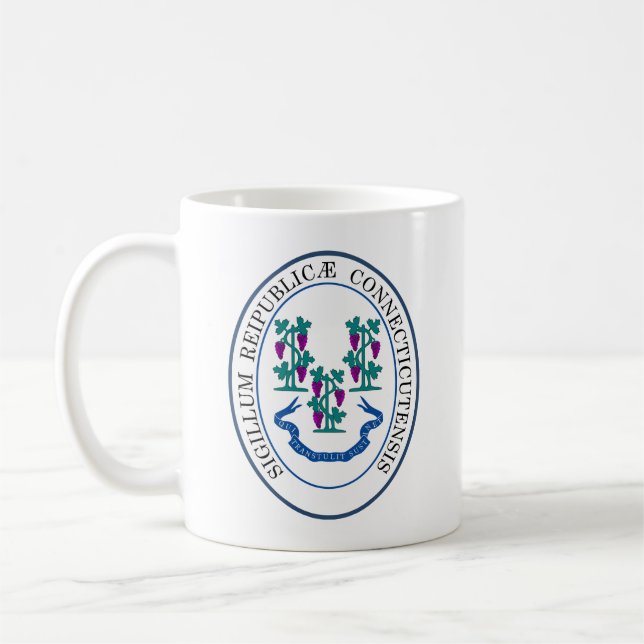 Taza De Café Sello estatal de Connecticut, EE. UU. (Izquierda)