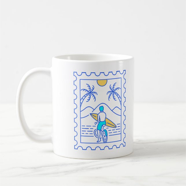 Taza De Café Sello postal de verano 1 (Izquierda)