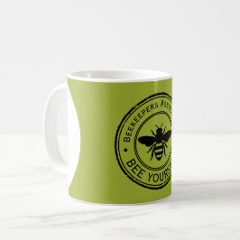 Taza De Café Sello - TU TEXTO - ABEJA 1 - Diversión de fanático