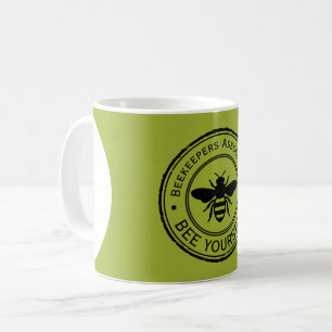 Taza De Café Sello - TU TEXTO - ABEJA 1 - Diversión de fanático