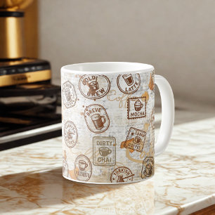 Taza De Café Sello vintage de pasaporte de café