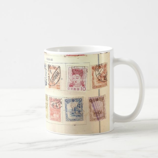 Taza De Café Sellos del vintage (Derecha)