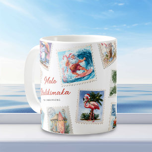 Taza De Café Sellos Tropicales Mele Kalikimaka
