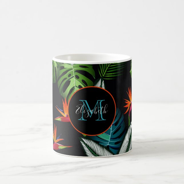 Taza De Café Selva selva verde hojas negro (Centro)